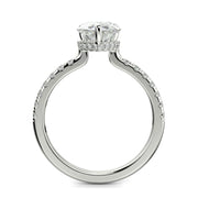 Pauline Pear Cut Pave Hidden Halo 4 Prong Claw Set Engagement Ring Setting - Nivetta
